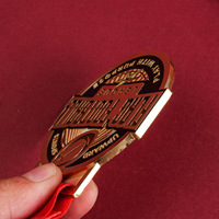 Médaille de compétition sportive en métal, personnalisée avec logo imprimé numériquement, plaquée or, pour marathon