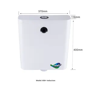 โถสุขภัณฑ์แบบแขวนผนังพลาสติก พร้อมเซ็นเซอร์และถังเก็บน้ำแบบติดผนัง สำหรับโครงการห้องน้ำโรงแรม - Product Image 1