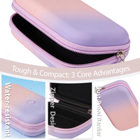 Étui de transport rigide en EVA pour appareil photo numérique étanche avec dégradé de couleurs, fermetures éclair étoilées et pochette de transport pour disque dur