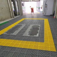 Drainage PP Ineinandergreifende Bodenfliesen Modulare Garagenbodenbeläge für Nass- und Außenbereiche