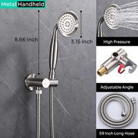 Ensemble de robinetterie de douche Homekicen Antique à 1 poignée, avec bec de baignoire pluie cascade de 9 pouces à montage au plafond et douchette à main vintage, 3 voies