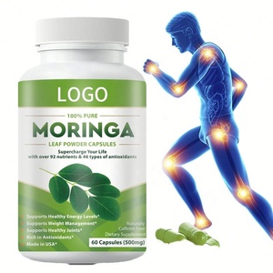 OEM 100% Zuivere Moringa Bladpoeder Capsules 92+ Voedingsstoffen & 46 Soorten Antioxidanten Ondersteunt Gewichtsbeheersing Volwassenen Gecertificeerd - Product Image 1