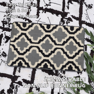 Tapis classique vintage en polyester à poils ras 2x5, antidérapant, lavable en machine, résistant à l'usure, brun taupe clair, pour entrée, couloir, cuisine - Product Image 2