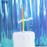 Velas de Cumpleaños Delgadas y Cónicas de 12cm*0.53cm, con Degradado Amarillo y Morado, Brillantes, Hechas a Mano, sin Humo, con Temática ROMÁNTICA, Personalizadas para Año Nuevo