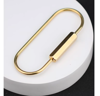 Porte-clés ovale en laiton, style nordique simple, avec boucle à vis, style européen, grande forme ovale, en cuivre