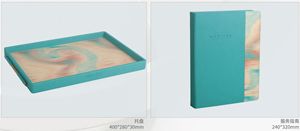 Precio al por mayor Servicios de hotel Set Hotel Cuero Producto Bandeja Nueva cesta Servicio Estante <span class=keywords><strong>Menú</strong></span> Clip - Product Image 3