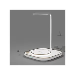 Gadget 2024 New Arrival Eye-caring Night Study Reading Desk Light Three in One Wireless Charger Desk Lamp Creative Business Gift