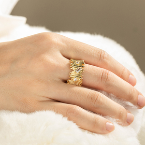 Tùy Chỉnh 18K Vàng Mạ Hợp Thời Trang Cổ Điển Có Thể Điều Chỉnh Cubic Zirconia Tim Mở Vòng Cho Phụ Nữ Tuyên Bố Hàng Ngày Đảng Đồ Trang Sức - Product Image 4