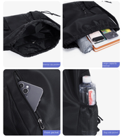 Sac à dos à cordon de serrage imperméable et réutilisable, poches latérales en maille, grande capacité pour la salle de sport, le cyclisme, la natation, la randonnée, les voyages