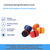 Housse de microphone jetable personnalisée de haute qualité avec logo coloré, housse en mousse pour microphone portable