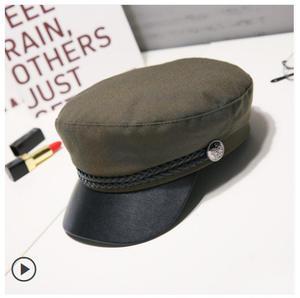 Casquette Béret Newsboy en Cuir PU pour <span class=keywords><strong>Femme</strong></span>, Style Tactique Réglable, Tendance Automne Hiver - Product Image 3