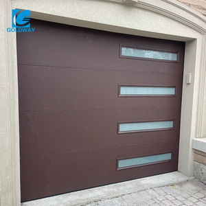 <span class=keywords><strong>Porte</strong></span> <span class=keywords><strong>de</strong></span> <span class=keywords><strong>garage</strong></span> <span class=keywords><strong>sectionnelle</strong></span> automatique, construction en <span class=keywords><strong>acier</strong></span> moderne, panneaux doublement isolés, quincaillerie durable, sûre, pratique, utilisation en extérieur - Product Image 2