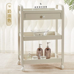 <b>White</b> Salon Trolley Rolling Cart with <b>Drawer</b> and 3 Tier <b>Storage</b> for Beauty Spa Hair Studio - Product Image 3