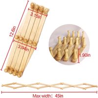 Porte-manteau mural extensible en bois de style accordéon, 10 crochets (chevilles), écologique, Shandong, pour suspendre chapeaux, vestes, tasses à café, sacs à main