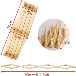 Porte-manteau mural extensible en bois de style accordéon, 10 crochets (chevilles), écologique, Shandong, pour suspendre chapeaux, vestes, tasses à café, sacs à main - Product Image 2