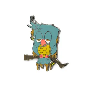 High Quality Hard Enamel Barista Pin Badge Owl Reading Just One More Chapter Book Coffee Cup Lapel Pins Custom Enamel Pins