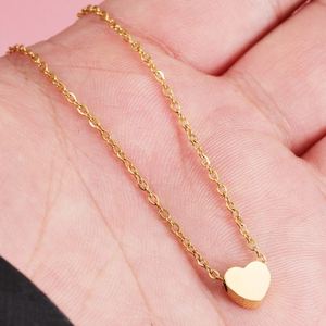 Collar con Colgante de Barra de Corazón Pequeño, Grabado con Fe, Esperanza y Amor, Chapado en Oro de 14K, Cadena de Acero Inoxidable, para Mujer, Novia - Product Image 4