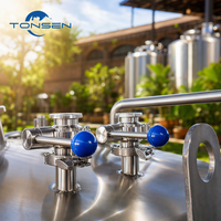 Cuve de mélange de bière en acier inoxydable Tonsen 1000L-5000L, cuve de mélange 10HL-50HL avec agitateur pour brasserie