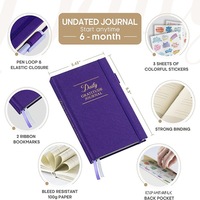 Vente flash : Journal personnalisé A5 en lin avec reliure spirale, planificateur de vie pour filles et garçons, carnet quotidien, cadeau, gratitude, réussite, 100 feuilles