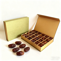 Grande boîte cadeau haut de gamme pour biscuits au chocolat avec date magnétique, finition mate, séparateur en carton doré, écologique, pour produits alimentaires