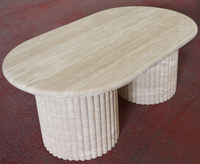 Table basse en travertin naturel de luxe, design moderne, meubles de salon, table basse en marbre travertin