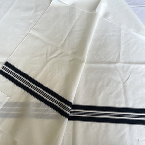 Talit Katan en laine de qualité supérieure pour adultes juifs, rayé noir - Product Image 1