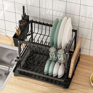 Support de rangement métallique personnalisé à 3 niveaux pour comptoir de cuisine, égouttoir à vaisselle sur évier, vente en gros, promotion - Product Image 4