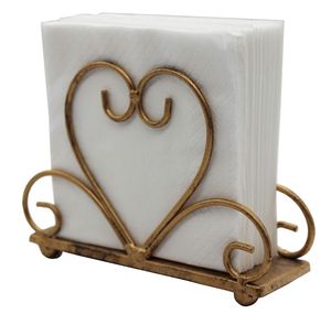 Luxury Gold Leaf Metal Napkin Holder Decorative Tabletop Tissue Organizer Elegant <b>Dining</b> <b>Table</b> Kitchen Countertop Restaurant - Product Image 3
