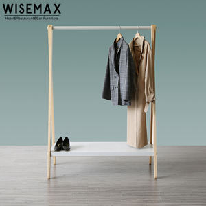 WISEMAX MUEBLES Nordic Madera Maciza Metal Extraíble Hogar Tendedero Cambiador <span class=keywords><strong>Perchero</strong></span> con Zapatero Estante Gabinete - Product Image 4