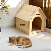 Lit pour chat et maisonnette pour animaux en bois, toutes saisons, extra-large, miniature, petite taille, villa d'hiver, cage, chalet