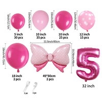 Chaîne de ballons sur le thème du papillon rose pour décorer les fêtes d'anniversaire des filles