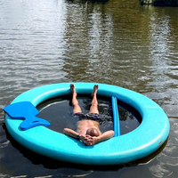 Plataforma Flotante Inflable de PVC, Hamaca Acuática, Isla, Tamaño Personalizable, Uso Comercial, Logotipo Personalizado, Deportes Acuáticos