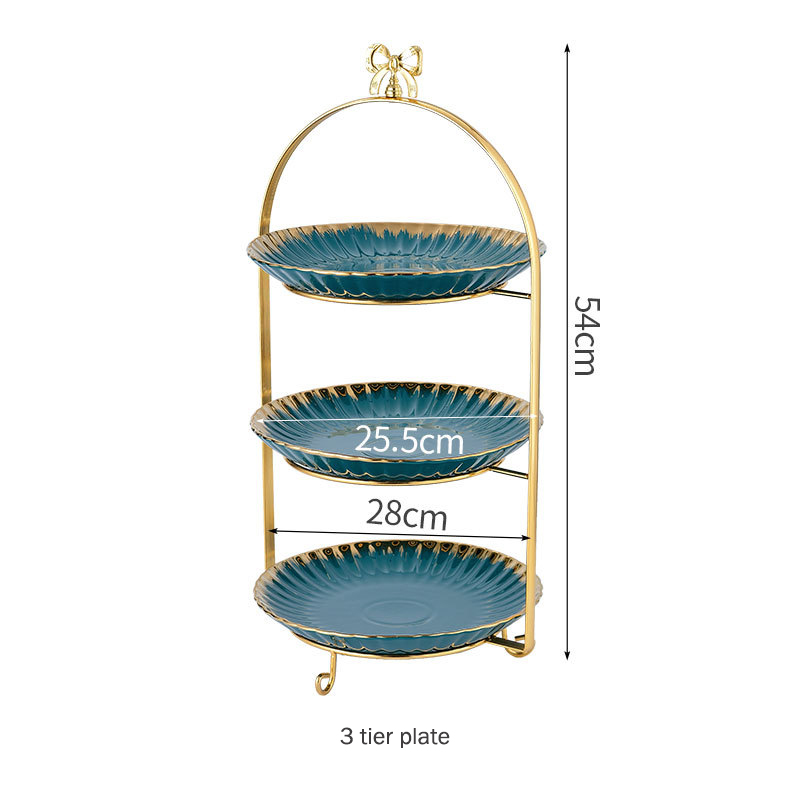 Stand de gâteau vert à 3 niveaux