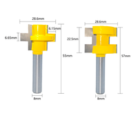 L-N070-1 2 pièces 8mm 1/4 pouce Mini langue et rainure routeur Bit ensemble de ligne couteau coupe-bois Tenon cutter pour outils de travail du bois