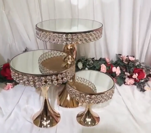 शादी के केक सजावट धातु केक स्टैंड के लिए सेट क्रिस्टल शादी की पार्टी सजावट - Product Image 2