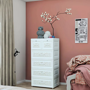 Armadio Portatile a 5 Ripiani con Ruote, Design Moderno in Plastica, Mobile per Camera da Letto e Soggiorno - Product Image 2