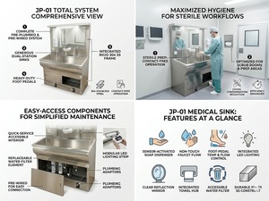 Nouvel Évier Médical Commercial Premium en Acier Inoxydable avec Commande au Pied <span class=keywords><strong>pour</strong></span> Bassin de Lavage Chirurgical - Product Image 4