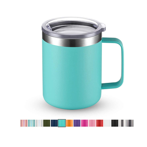 Toptan 12oz 14oz çift duvar yeniden kullanılabilir paslanmaz çelik kahve kupalar bardak özel baskı - Product Image 5