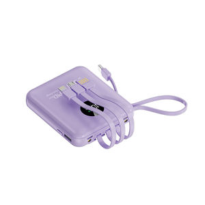 Batterie Externe Portable 22.5W Couleur Macaron 5000mAh 10000mAh à Charge Rapide avec Écran Numérique LED et 4 Câbles de Charge - Product Image 3