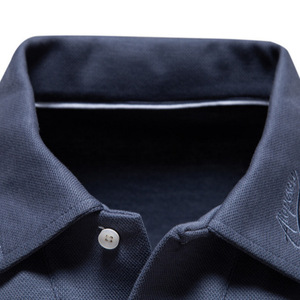 Primavera y otoño nuevos hombres lavados de <span class=keywords><strong>manga</strong></span> <span class=keywords><strong>larga</strong></span> cuello Casual Color sólido Top moda solapa versátil <span class=keywords><strong>Polo</strong></span> - Product Image 4