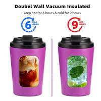 Mug à café réutilisable en acier inoxydable à double paroi, design classique, logo personnalisé, isolation thermique de 12 à 24 heures, pour cadeaux d'affaires