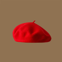 Elegante boina de lana para mujer, gorra de artista de color sólido, Boinas Tam, sombrero ligero, cálido y suave para fiestas, bodas, uso diario