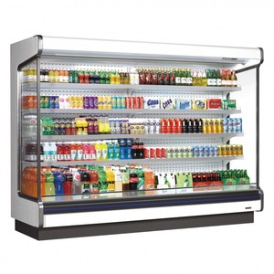 Exhibidor de Bebidas y Productos Lácteos Abierto de Múltiples Niveles W3437, 4 Estantes, D950 H2100, Control Remoto Estándar, 220V, Acero Inoxidable, Ventilador LED, Exhibidor de Productos a Granel - Product Image 1