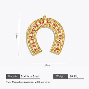 Pulsera de Acero Inoxidable 316L con Dijes de Herradura, Chapada en Oro PVD de 14k 18k, Joyería Personalizada DIY para Pulseras y Collares - Product Image 6