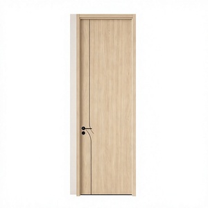 Puerta Interior Minimalista de Madera Sólida con Aislamiento Acústico para Dormitorio, Apertura Manual, Superficie Acabada - Product Image 1