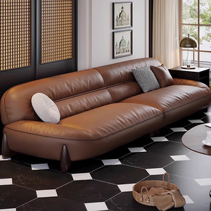 Luxury - Minimalist Leather <strong>Sofa</strong> - Product Image 3
