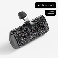 Banque d'alimentation à vente chaude avec diamant en résine incrusté, poche, 12W, chargeur rapide, mini, compact, alimentation mobile