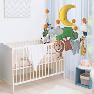 Nuage de logo personnalisé décor de pépinière feutre animal bois suspendu jouet rotatif mobile <span class=keywords><strong>musical</strong></span> pour berceau de bébé pour <span class=keywords><strong>lit</strong></span> jouets de berceau - Product Image 4