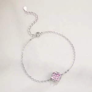 Conjuntos de Joyería de Plata de Ley 925 con Colgante de Trébol <span class=keywords><strong>Rosa</strong></span>, Collar, Anillo, Pendientes y Pulsera para Mujer, Venta al por Mayor - Product Image 6