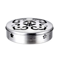 Plaque ronde en acier inoxydable Plaque porte-bobine anti-moustique en spirale Plaque d'encens anti-moustique pour la maison et l'extérieur